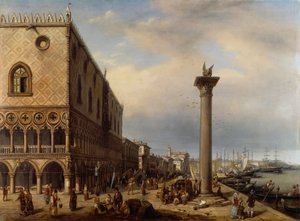 Riva degli Schiavoni (Walkway) in Venice by Giuseppe Canella