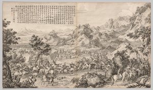 Attacking the Camp at Gatan Ola: from Battle Scenes of the Quelling of Rebellions in the Western Region, with Imperial Poems