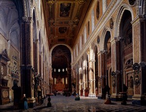 Interior of the Naples Cathedral by Giuseppe Castiglione