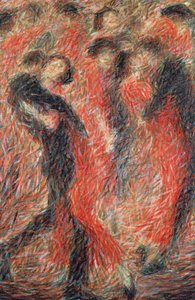 Tango, Woman Dressed in Red Dancing