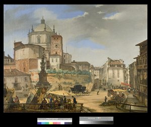 View of Piazza della Vetra in Milan