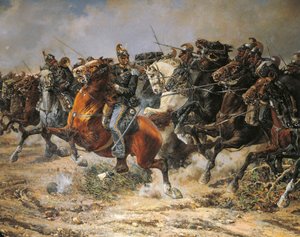Third War of Independence, Charge of the Genoa Cavalry at Custoza, 24 June 1866 by Giuseppe Gabani