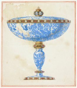 Lapis Covered Dish on Stand by Giuseppe Grisoni