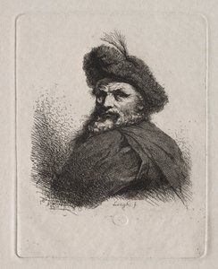 Bust of a Man with a Fur Cap by Giuseppe Longhi