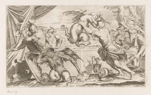 Aeneas and His Companions Fighting the Harpies (series title: The Wanderings of Aeneas)