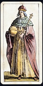 The Papesse Jeanne depicted on a game of Tarot manuscript by C.M. Mitelli by Giuseppe Maria Mitelli