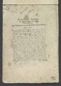Title Page with Foreword and Dedication (Ornaments series) (Disegni, et Abbozzi di Agostino Mitelli Intagliati Dal Figluolo di Lui Gioseppe Maria Mitelli) by Giuseppe Maria Mitelli