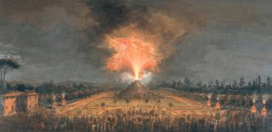 Night Festival with Fire-Breathing Volcano in the Cascine in Florence in Honor of Grand Duke Ferdinand III by Giuseppe Maria Terreni