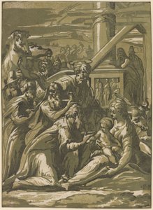The Adoration of the Magi by Giuseppe Nicolo Vicentino, after Parmigianino
