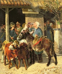 The Calf Merchant by Giuseppe Palizzi