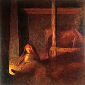 The old woman in the barn
