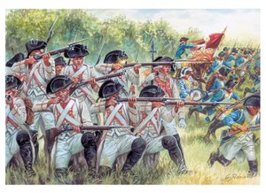 American Revolutionary War: french regiments fighting with americans (illustration by Giuseppe Rava)