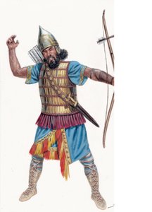 Antiquite: Heavy Archer of Assyria - Assyrian heavy archer - Illustration by Giuseppe Rava