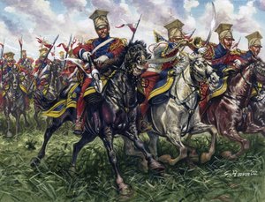 First Empire: Red Lancers at the Battle of Waterloo by Giuseppe Rava