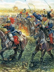 Franco-German War of 1870: Charge of French Battleships at the Battle of Froeschwiller Woerth by Giuseppe Rava