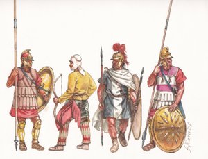 Macedonian army phalangitis pikeman archer and Persian Mercenary