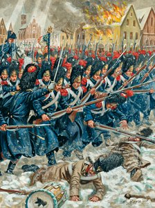 Prussian Campaign: Grenadiers of the Imperial Guard at the Battle of Eylau by Giuseppe Rava