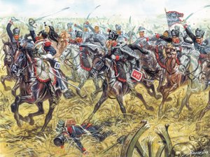 The Hussars of Death of the Prussian Army, circa 1810 - Illustration by Giuseppe Rava