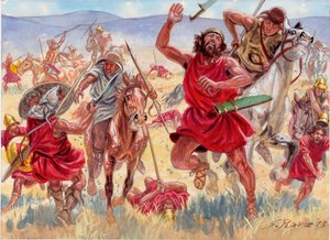 The Thessalian riders surprise the Spartans