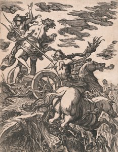 Rape of Persephone with Pluto on horseback at right by Giuseppe Scolari