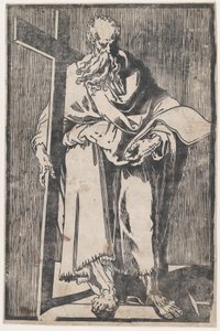 Saint Philip Standing Holding a Book and a Cross