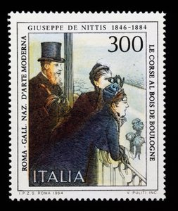 Postage Stamp from Italian Art Series Honoring Giuseppe de Nittis