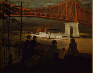 Queensboro Bridge, East River by Glenn O Coleman
