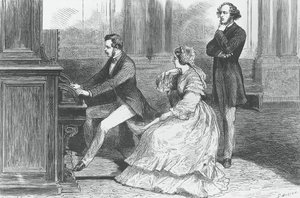 Prince Albert of Saxe playing in front of Queen Victoria and Felix Mendelssohn Bartholdy by Godefroy Durand