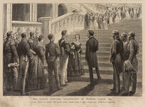 Queen Victoria receiving King Louis Philippe at Windsor Castle by Godefroy Durand
