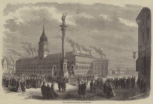 The Palace Square at Warsaw by Godefroy Durand