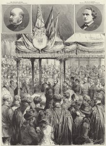 The Queen laying the foundation stone of the new medical examination hall on the Victoria Embankment by Godefroy Durand