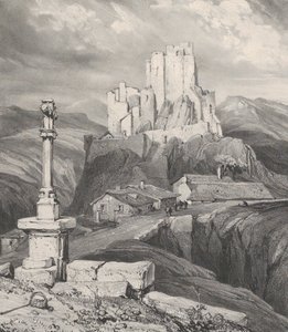 Ruins of the Château de Bouzols, near Puy en Velay by Godefroy Engelmann