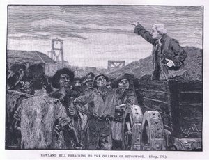 Rowland Hill preaching to the colliers at Kingswood