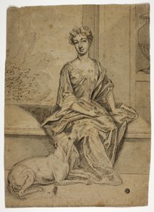 Portrait of Court Lady with Mastiff by Godfrey Kneller