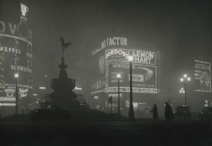 Piccadilly Circus 1950s by Godfrey Macdominic