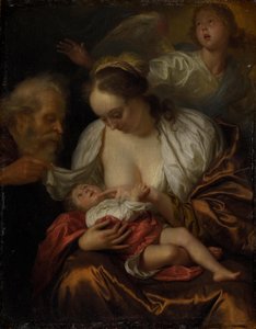 The Holy Family with an Angel by Godfried Schalcken