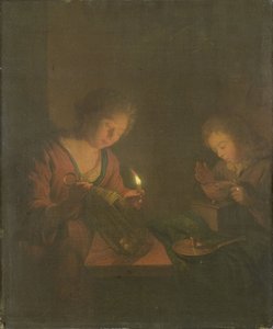 Fire and Light by Godfried Schalken or Schalcken