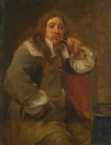 Smell Portrait of Lucas Faydherbe. From the Series The Five Senses, before 1661 by Gonzales Coques