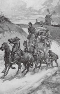 A Stage-Coach in the Olden Times by Gordon Frederick (after) Browne