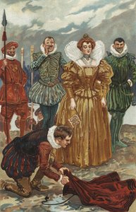 Sir Walter Raleigh Offering His Cloak to Queen Elizabeth I
