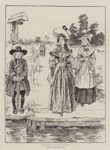 Waiting at the Ferry by Gordon Frederick Browne