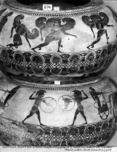 Dinos depicting Medusa beheaded and Hoplites Fighting, c.580 BC