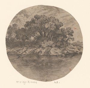 View of a Shore with Figures by a Boat by Gottfried Wals