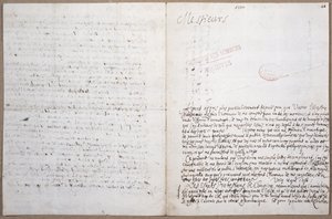First page of a letter written by Leibniz on his admission to the Academie des Sciences in Paris by Gottfried Wilhelm Leibniz