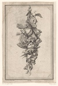 Trophy with Eagle, Vase, and Helmet