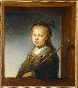 Little girl as shepherdess by Govaert Flinck