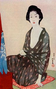 A Japanese woman wearing summer clothes by Goyo Hashiguchi