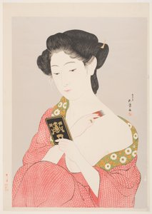 A Woman in Nagajuban Powdering her Neck