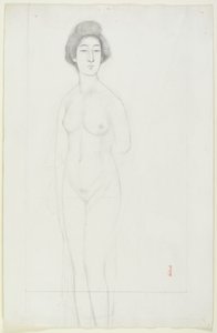 Drawing of a Frontally Posed Nude, early 20th century