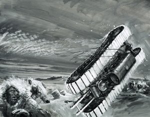 The winds of Commonwealth Bay blow over a snow tractor by Graham Coton